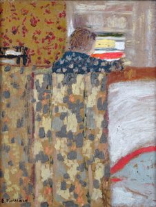 リネン食器棚、1893-95年頃（カードに油彩） 作： Edouard Vuillard